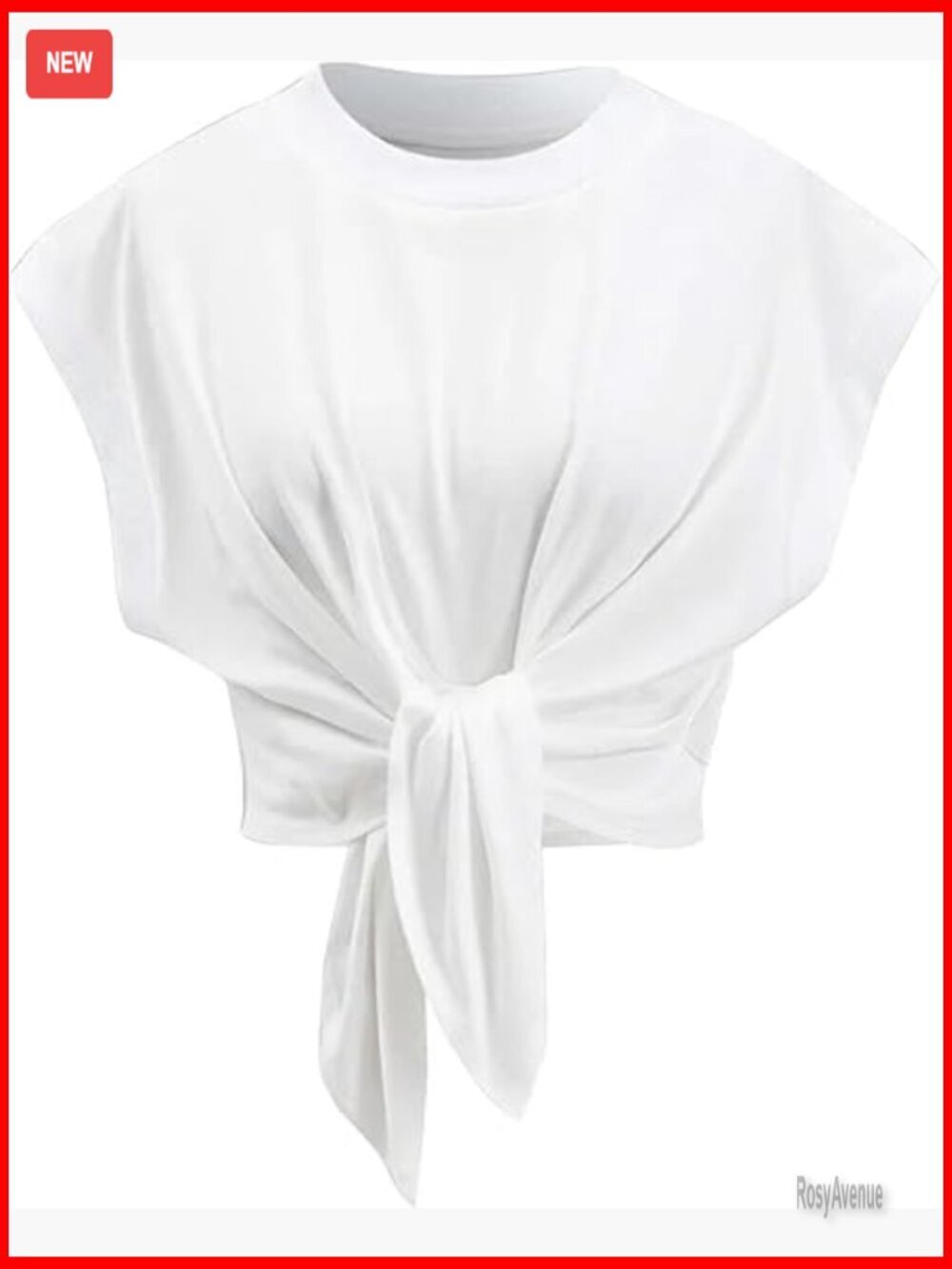 Cap Sleeve Tie Front Crop Tee Ruched T-Shirt Blouse